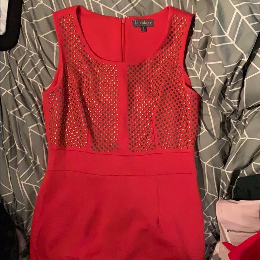 Rust colored polyester dress!